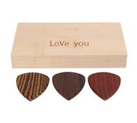 Custodia Per Scelte Di Chitarra In Legno Massiccio Con 3 Scelte Inclusi Ideale Per Musicisti E Appassionati Di Chitarra Per Uso A Casa In E In Lezioni Di Musica Dimensioni compatte