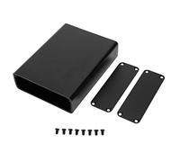 Custodia per scheda di circuito in lega di alluminio, scatola per progetti impermeabile con viti, custodia industriale nera sabbiata per strumenti elettronici per decodificatori