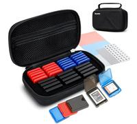 Custodia per schede di memoria CFexpress di tipo B in EVA, con 32 scomparti per schede di memoria individuali in plastica, per 12 schede XQD/CFexpress di tipo B e 20 schede SD SDXC SDXC, impermeabile,
