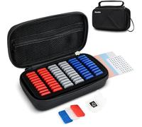 Custodia per schede Micro SD in EVA PU con 60 singoli porta schede TF in plastica, impermeabile, anti-shock, organizer con manico ed etichetta