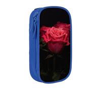 Custodia per scuola Forniture per ufficio Grande Capacità Rosa Rossa e Foglie Nere Astuccio per penne Astuccio di grande capacità per studenti Sacchetto di cancelleria Scatola di matita Organizzatore