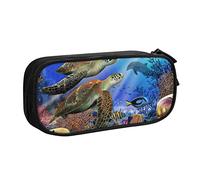 Custodia per scuola Forniture per ufficio Ocean Animal Tartaruga Astuccio per penne di grande capacità Borsa per matite di grande capacità per studenti Astuccio di cancelleria Scatola di matita