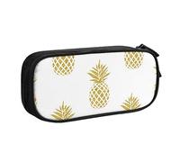 Custodia per scuola Forniture per ufficio Oro Ananas Sfondo Grande Capacità Penna Caso Grande Capacità Sacchetto di Matita Per Studenti Cancelleria Sacchetto Matita Scatola di Matita Organizzatore da