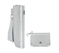 Custodia per sigaretta iqos + compatibile con iluma one cover case, materiale pelle PU accessori protettivi per sigarette (argento)