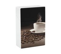 Custodia per sigaretta portatile impermeabile scatola di sigaretta plastica dimensioni normali tasca scatola sigaretta porta caffè tazza e chicchi di caffè custodia aperta per uomo donna