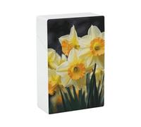Custodia per sigaretta portatile impermeabile scatola di sigaretta plastica dimensioni normali tasca scatola sigaretta titolare fiore narciso flip custodia aperta per uomo donna