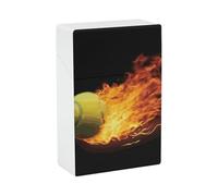 Custodia per sigaretta portatile scatola di sigaretta impermeabile in plastica di dimensioni normali con tasca per sigaretta porta sigarette fiammeggiante tennis immagini flip custodia aperta per uomo