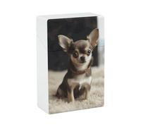 Custodia per sigaretta portatile scatola di sigaretta impermeabile in plastica di dimensioni normali porta sigarette carino chihuahua flip custodia aperta per uomo donna