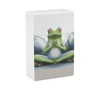 Custodia per sigaretta portatile scatola di sigaretta impermeabile in plastica di dimensioni normali scatola di sigaretta porta sigaretta divertente Yoga Rana Flip Custodia aperta per uomo donna