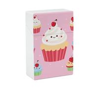 Custodia per sigaretta portatile scatola di sigaretta impermeabile in plastica di dimensioni regolari scatola di sigaretta porta sigarette carino cupcake Flip custodia aperta per uomo donna