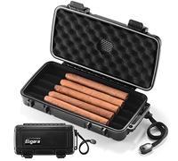 Custodia per Sigari da Viaggio con Disco Umidificatore - Impermeabile, Ermetica, Durevole e Antischiacciamento - Contiene fino a 5 Sigari, Portatile, Idea Regalo per Uomo