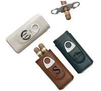 Custodia per sigari personalizzata con coltello, custodia da viaggio personalizzata per 3 sigari, porta sigari in pelle personalizzata, regalo unico per lui, regalo per testimone dello sposo