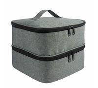 Custodia per smalto per unghie, a doppio strato, per 30 flaconi, portatile, Grigio, Semplice