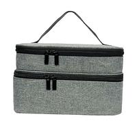 Custodia per smalto per unghie, custodia per il trasporto di rossetti, oli essenziali, grigio, 5.51inchx9.84inchx7.87inch