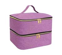 Custodia per smalto resistente con separatori regolabili per bottiglie, asciugacapelli, scomparto inferiore, custodia per il trasporto dello smalto per unghie, Viola #10, Free Size