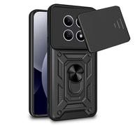 Custodia per smartphone Cool Hard Ring Antishock PC TPU Alluminio Nera per Xiaomi Redmi Note 15 Pro Plus e POCO M8 Pro