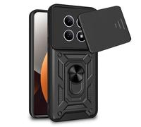 Custodia per smartphone Cool Hard Ring Cover Rigida PC TPU Alluminio Nera magnetica per Xiaomi Redmi Note 15 Pro 5G