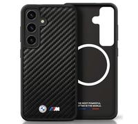 Custodia Per Smartphone Galaxy S25 BMW Carbon Look Nera MagSafe Logo In Metallo