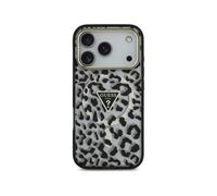 Custodia per smartphone Guess PC+TPU Nera Leopardata Brillante MagSafe per iPhone 17 Pro