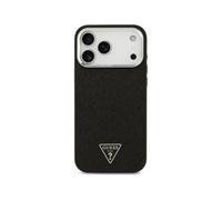 Custodia per smartphone Guess Polipiel Nera Glitter MagSafe per iPhone 17 Pro