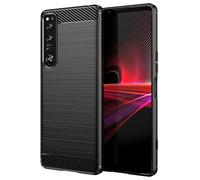 Custodia per Sony Xperia 1 IV, Cruzerlite, in fibra di carbonio, antigraffio, assorbimento degli urti per Sony Xperia 1 IV 5G (2022) (nero)