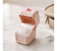 Custodia per struccante per viaggi e affari, organizer compatto in plastica per la cura della pelle con coperchio ribaltabile, porta cosmetici portatile per viaggi, 5,8 x 6,6 cm, rosa, 1 pezzo