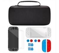 Custodia per Switch 2 Kit di accessori per 2 pellicole protettive per lo schermo, cappuccio per joystick, maniglia