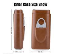 Custodia per tabacco a tubo di lusso custodia per sigari in pelle portatile Humidor per sigari scatola portaoggetti per sigarette da esterno con supporto per tubo 2/3 Dark blue