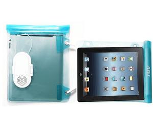CUSTODIA PER TABLET ADJ H20 impermeabile IPX4 con speaker, universale per smartphone e tablet, Blu