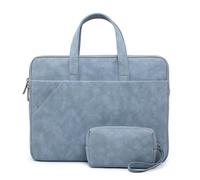 Custodia per tablet Borsa for laptop con alimentatore da lavoro in pelle Ufficio for insegnanti di affari grande capacità Zaino per laptop(Blue,Grande)
