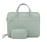 Custodia per tablet Borsa for laptop con alimentatore da lavoro in pelle Ufficio for insegnanti di affari grande capacità Zaino per laptop(Green,Grande)