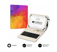 CUSTODIA PER TABLET CON TASTIERA SUBBLIM Keytab USB Triangulos, 11", poliuretano, chiusura elastica