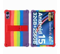 Custodia per tablet DOOGEE Tab G6+ da 11 pollici, adatta ai bambini, antiurto, in morbido silicone, antiurto, protettiva, con supporto regolabile in PC (arcobaleno)