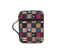 Custodia per tablet leggera con stampa a patchwork con bandiera americana, borsa per il trucco, astuccio per matite per chiesa, scuola, viaggi