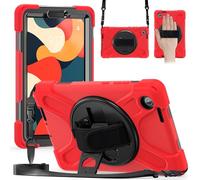 Custodia per tablet PC, custodia per Lenovo Tab One 8,7 pollici/K9 TB305FU (2025), robusta e resistente agli urti, con tracolla, custodia protettiva in silicone per bambini (Red)