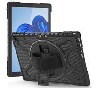 Custodia per tablet PC Custodia per tablet compatibile con Microsoft Surface Pro 7/6/5/4/Pro 7+ 12,3" - Custodia protettiva robusta con cavalletto rotante, maniglia e supporto antiurto (Svart)