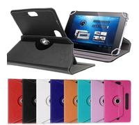 Custodia per tablet PC in similpelle con supporto girevole a 360 gradi e supporto universale, colore azzurro cielo.