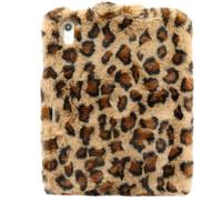 Custodia per tablet per iPad di 11a generazione, marrone, custodia invernale in morbido peluche, dissipazione del calore a nido d'ape, anello per fotocamera con diamanti scintillanti, slot per penna