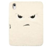 Custodia per tablet per iPad mini 6, bianca, morbida custodia invernale in peluche a nido d'ape, dissipazione del calore a nido d'ape, anello per fotocamera con diamanti scintillanti, slot per penna