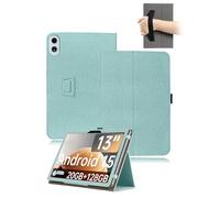 Custodia per tablet TECLAST T65 da 13,4 pollici 2025, in pelle PU, con supporto per penna e cordino, colore: nero
