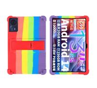 Custodia per tablet Teclast T65 Max Android 14 da 13 pollici, adatta ai bambini, antiurto, in morbido silicone, antiurto, con supporto regolabile in PC (arcobaleno)