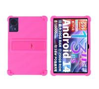 Custodia per tablet Teclast T65 Max Android 14 da 13 pollici, adatta ai bambini, antiurto, in morbido silicone, antiurto, protettiva, con supporto regolabile (rosa)