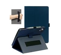 Custodia per tablet Wacom MovinkPad 11 da 11 pollici, FJIASTB in pelle PU pieghevole con portapenne e cinturino da polso, portatile da viaggio d'affari (blu scuro)