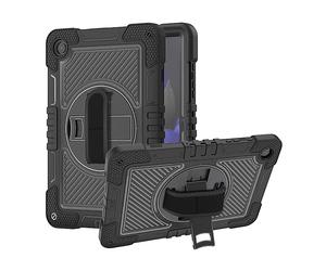 CUSTODIA PER TABLET WIGENTO ibrida da esterno con cinturino di presa, plastica e silicone, tracolla