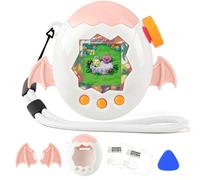 Custodia per Tamagotchi Paradise Electronic Pet - 2 pellicole protettive in PC antiurto con cordino per Tamagotchi Paradise Sleeve Toy (ali del diavolo bianche e rosa)