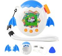 Custodia per Tamagotchi Paradise Electronic Pet - 2 pellicole protettive in PC antiurto con cordino per Tamagotchi Paradise Sleeve Toy (ali del diavolo bianche e blu)