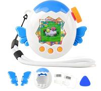 Custodia per Tamagotchi Paradise Electronic Pet - 2 pellicole protettive in PC antiurto con cordino per Tamagotchi Paradise Sleeve Toy (ali d'angelo bianche e blu)