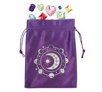 Custodia per tarocchi, borsa in velluto con coulisse, 14 x 18 cm, porta dadi, design multiuso, ideale per letture di tarocchi, carte oracle, rune e sorprese per feste, Ztd02-viola, Refer to