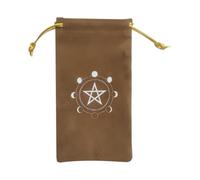 Custodia per tarocchi, borsa Oracle in velluto, sacco con stampa stella lunare, 18 x 9 cm, robusto, chiusura morbida con coulisse, supporto mistico compatto, uso spirituale di rune dadi, Motivo 2