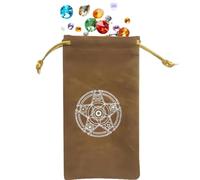 Custodia per tarocchi, borsa Oracle in velluto, sacco con stampa stella lunare, 18 x 9 cm, robusto, chiusura morbida con coulisse, supporto mistico compatto, uso spirituale di rune dadi, Motivo 4